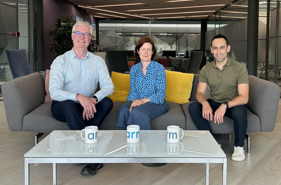 Dr Patrick Denny with partners from ARM. 